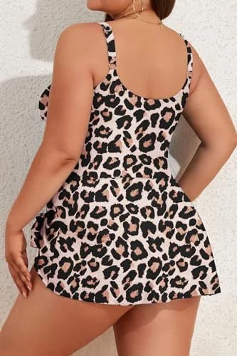 Plus Size Tummy Control Swimdress for Women One Piece