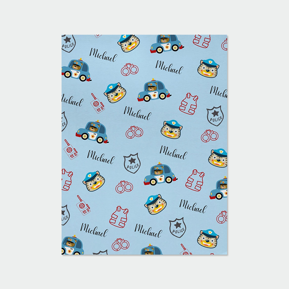 Cute Police Baby Blanket , Gift For Police Officer Parent-Duckbe