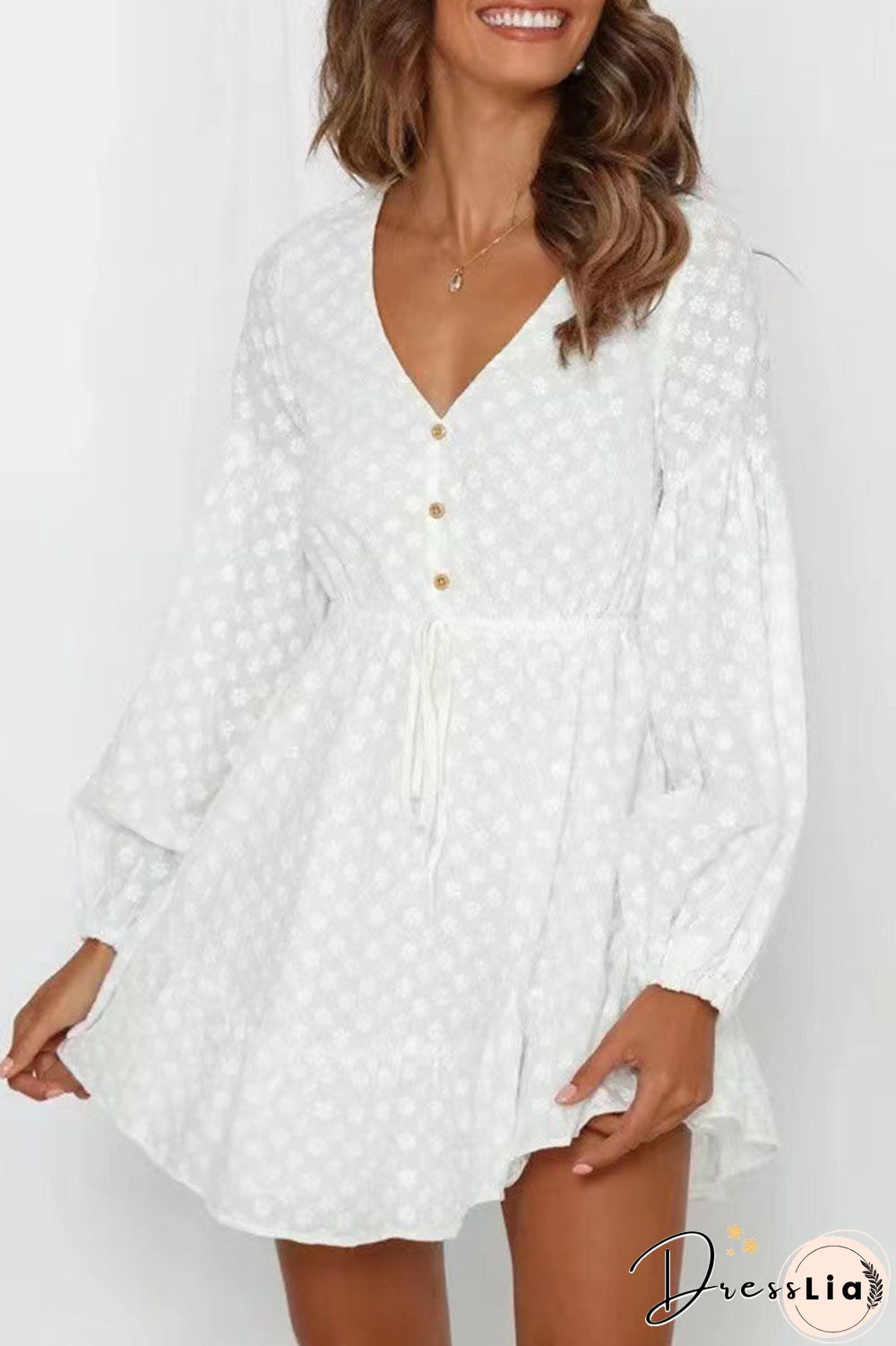 Fashion Street Solid V Neck Princess Dresses