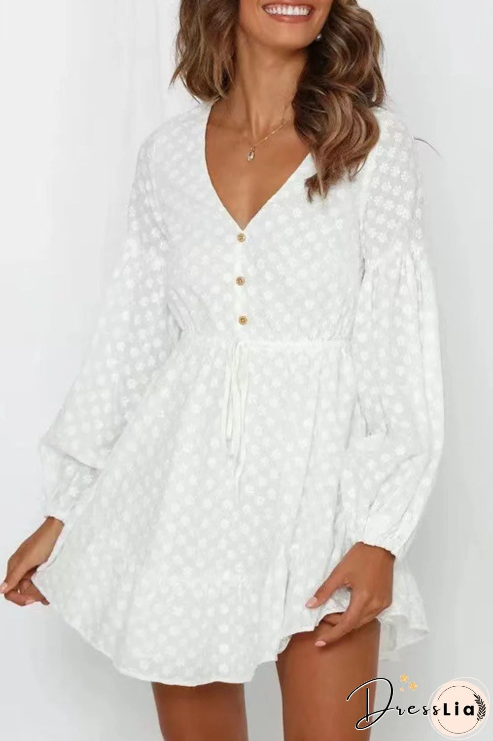 Fashion Street Solid V Neck Princess Dresses