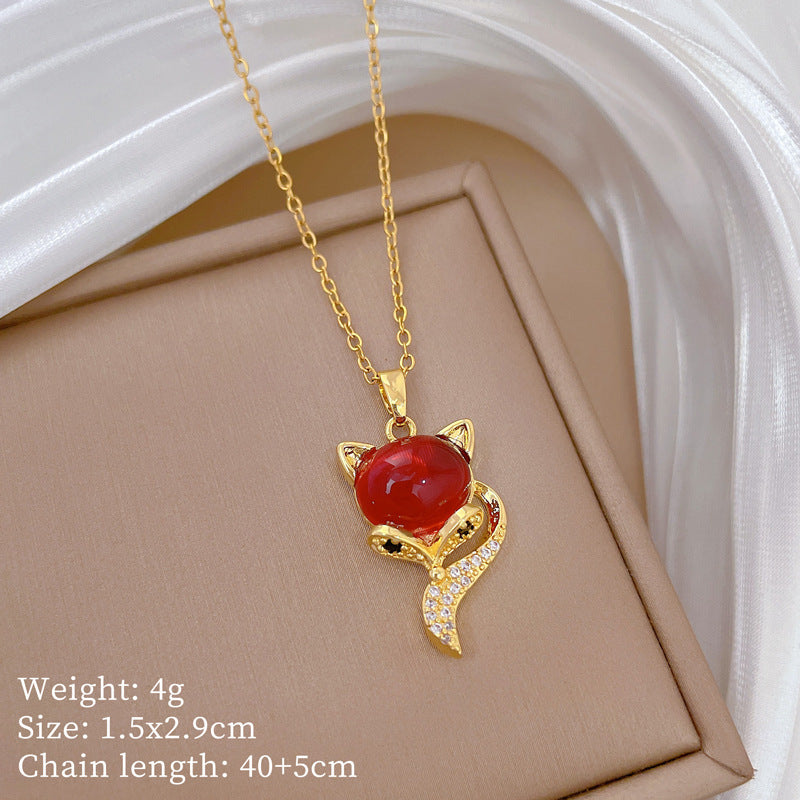 Copper Micro-Inlaid Cross Fashionable And Gorgeous Full Diamond Necklace For Women All-Match Clavicle Chain Titanium Steel