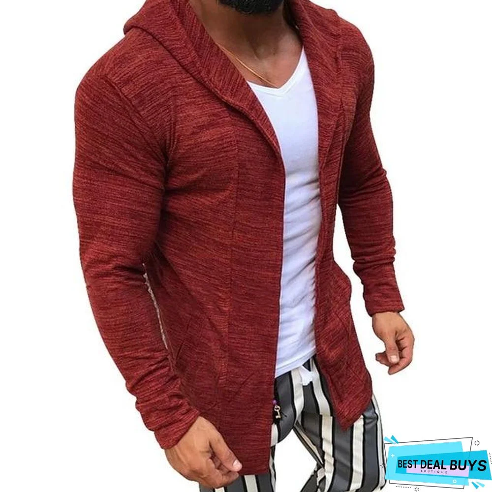Men Clothes Open Stitch Casual Sweater coat Tricot Cardigan Male Autumn Hoodies Knitted Overwear Hombre
