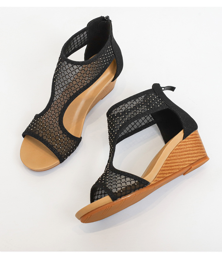 Casual Mesh Shoes Platform Wedge plus Size