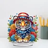 DIY Flag Tiger Special Shape Diamond Painting Desktop Ornaments