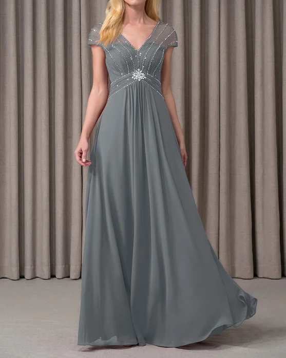 Beaded V Neck Maxi Dress