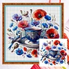 Bird Teacup-14CT Counted Cross Stitch Kit(40x40cm)