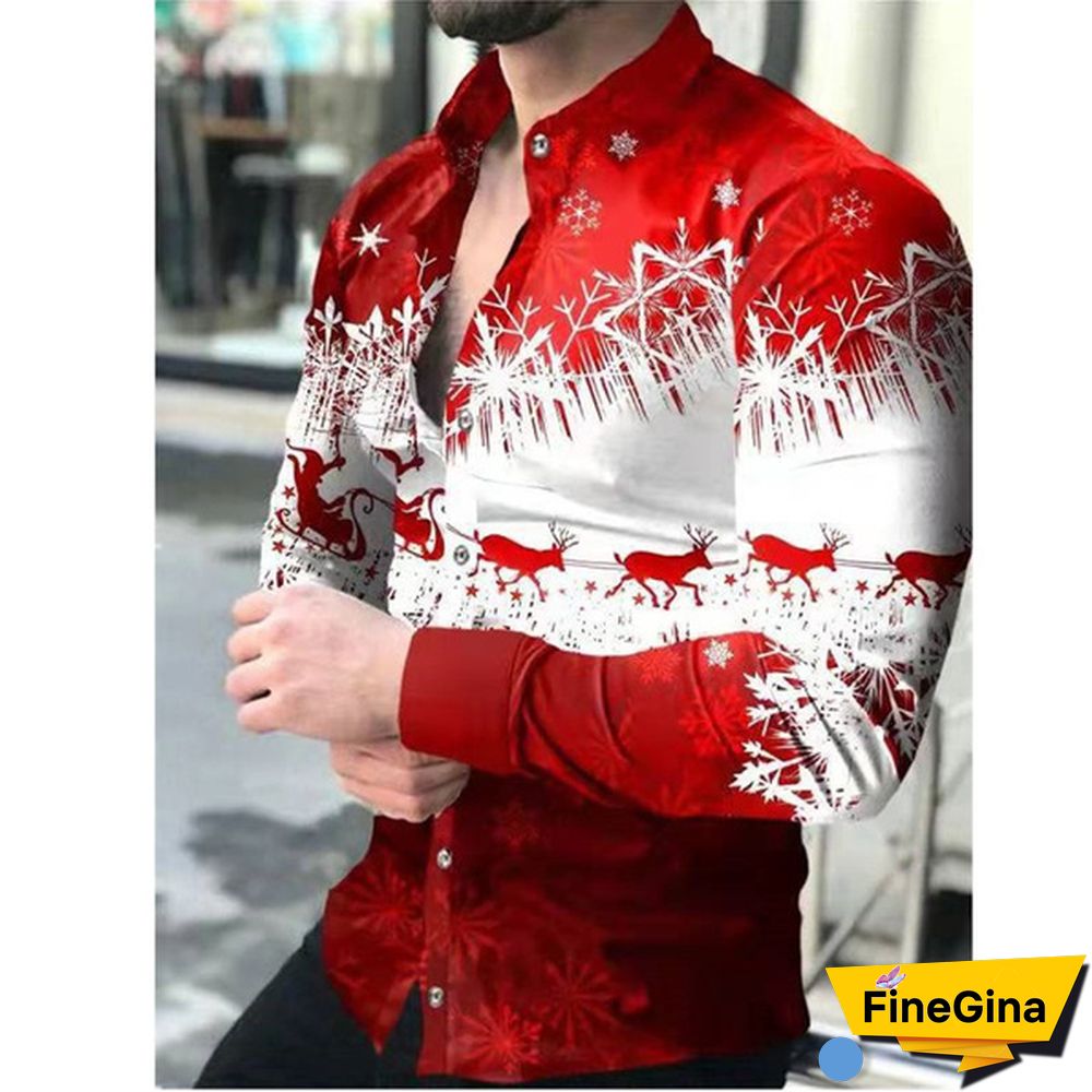Spring European and American New Style Shirt Men's Long-sleeved Animal Print Shirt Fashion Cardigan