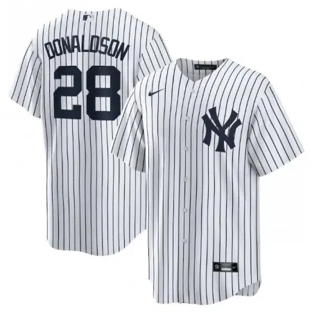 Men's New York Yankees #28 Josh Donaldson White Cool Base Stitched Baseball Jersey ECWG