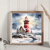 Winter Snowflake Lighthouse - 11CT Stamped Cross Stitch 40*40cm/15.75*15.75in