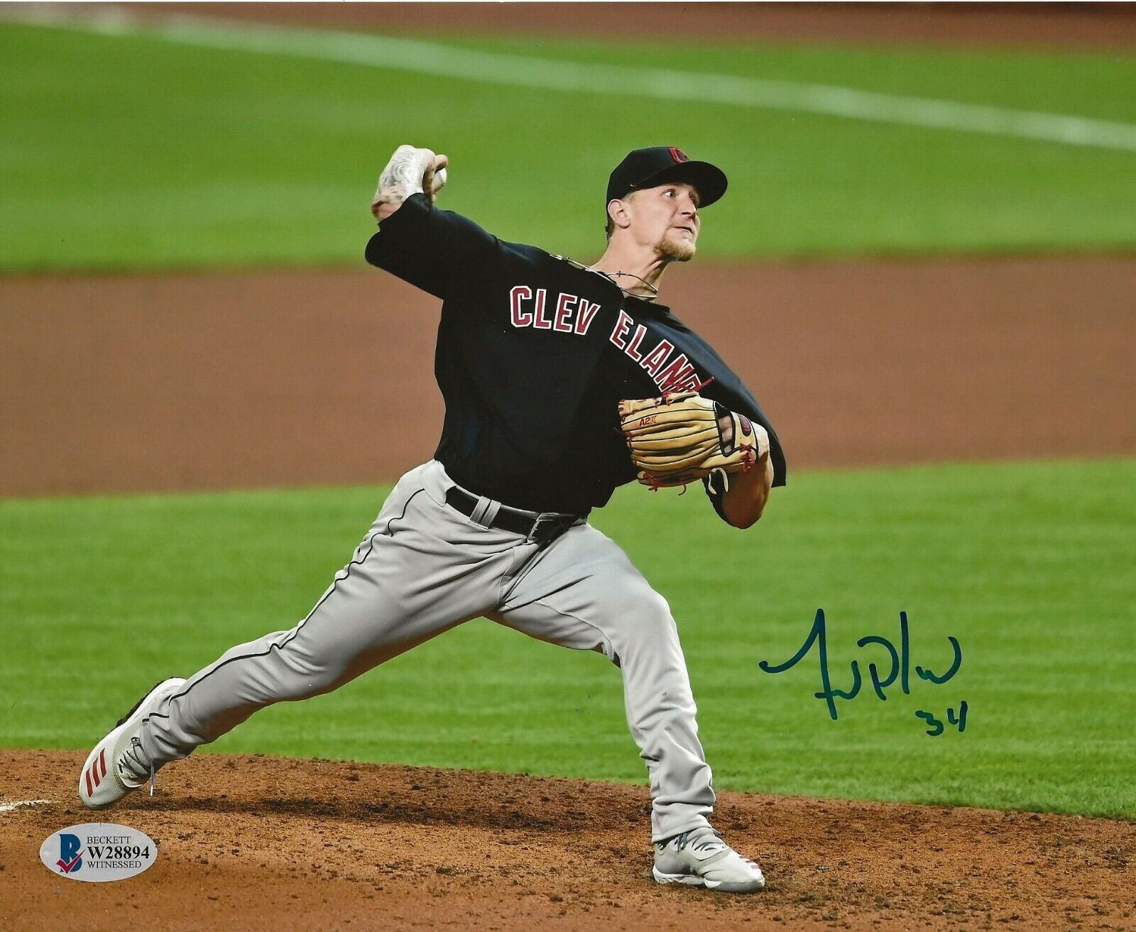 Zach Plesac signed Cleveland Indians 8x10 Photo Poster painting #11 Beckett Witnessed