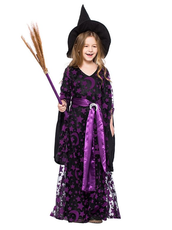 Halloween Costume Kids Witch Dresses 3 Pieces Carnival Costume Novameme