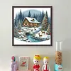 Christmas Cottage-11CT Stamped Cross Stitch 40*40cm/15.75*15.75in tapestrymarket