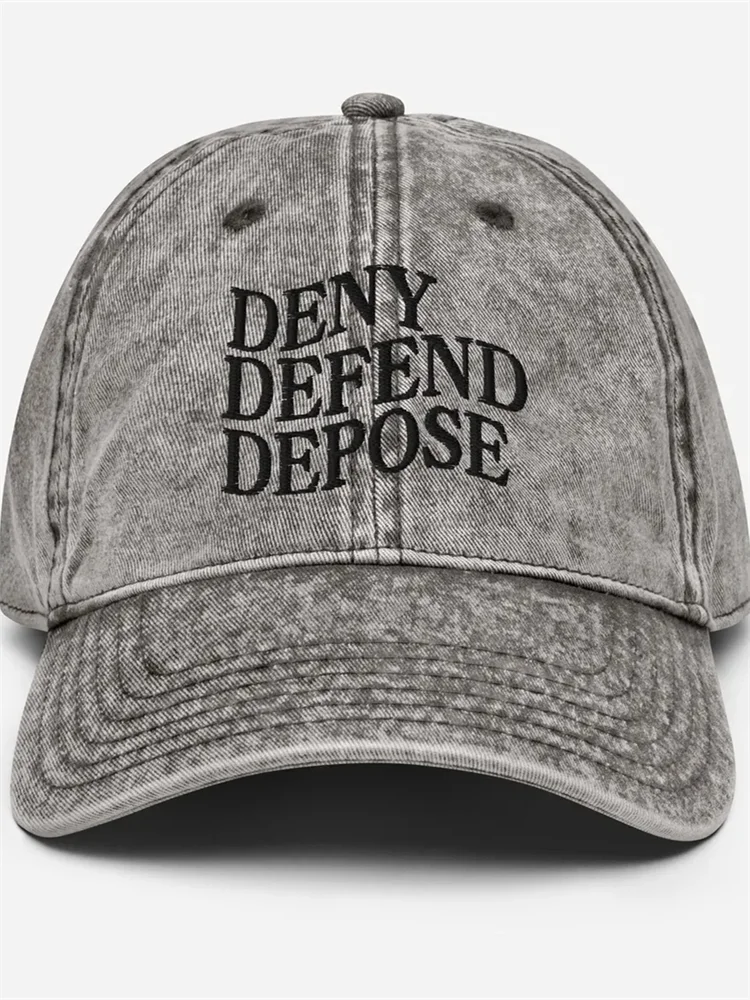 VChics Deny Defend Depose Embroidered Washed Cap