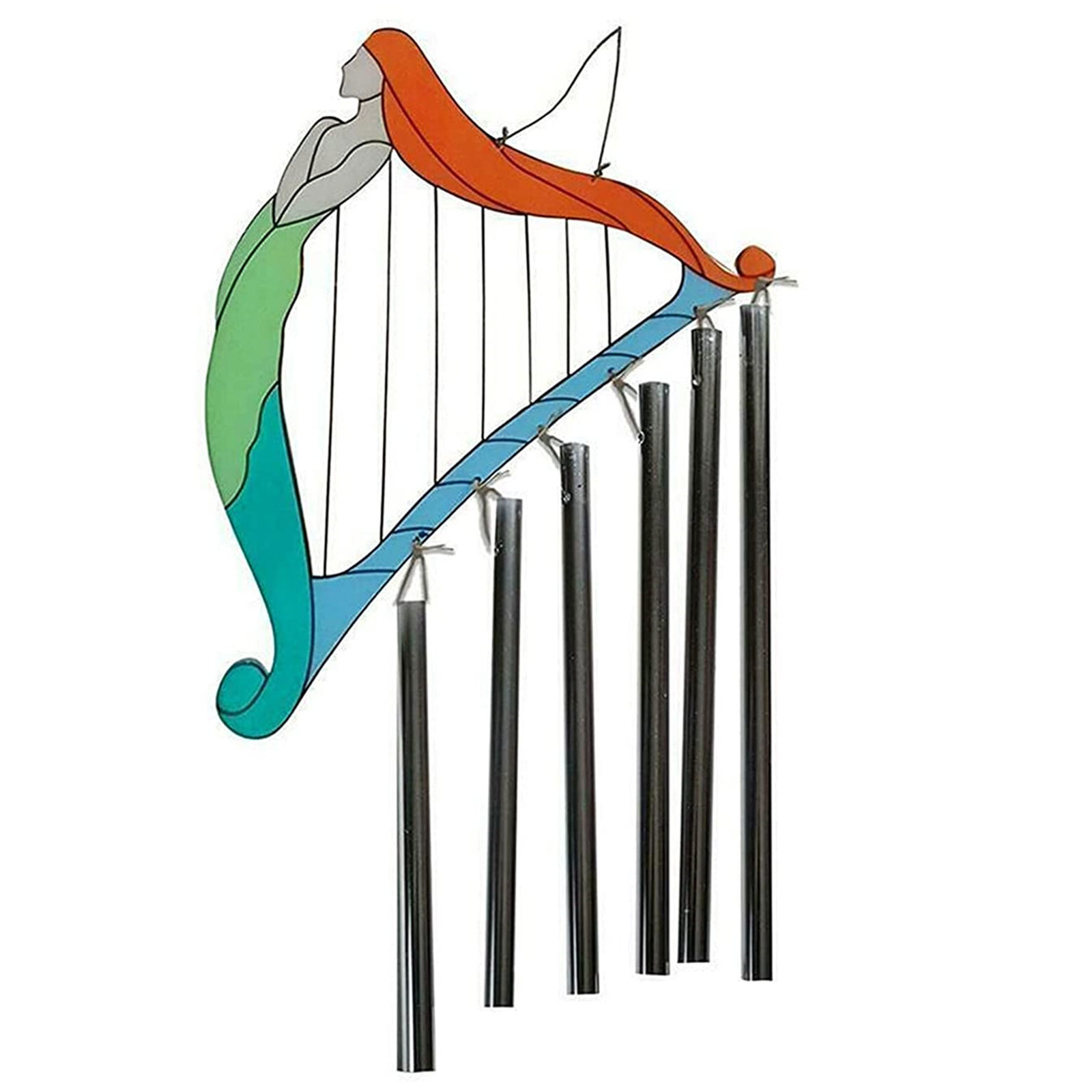 

Mermaid Wind Chimes Harp Acrylic Music Wind Chimes for Home Garden Patio, 501 Original