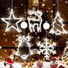 5 Pack Christmas Window Lights Decorations with Suction Cup Battery Powered LED Sucker Lamp Multifunctional Xmas Decorative Lights for Christmas Window Glass Wall Indoor Decorations