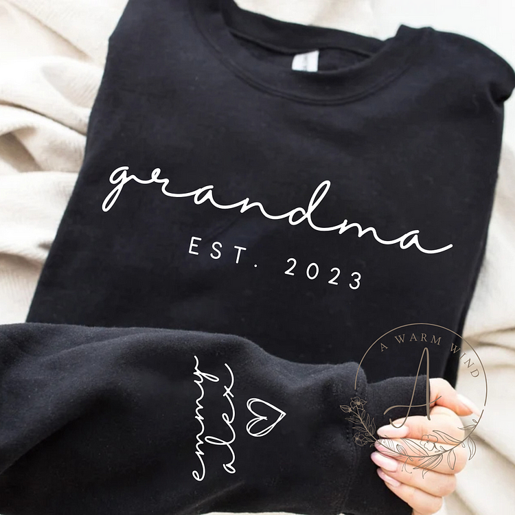 Grandma sweatshirts discount with grandkids names