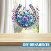 (US Local)Acrylic Special Shape Flowers Horseshoe 5D DIY Diamond Painting Dots Pendant