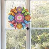 4Pcs Diamond Painting Mandala Window Pendants Suncatcher Hanging Kits for Home Porch Farmhouse