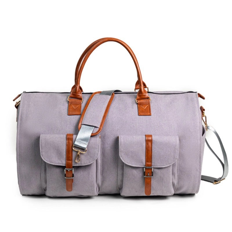Unisex Elegant Basic Solid Color Pu Leather Travel Bags