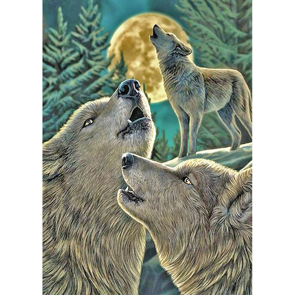 

Three Wolf-Round Drill Diamond Painting-30*40CM, 501 Original