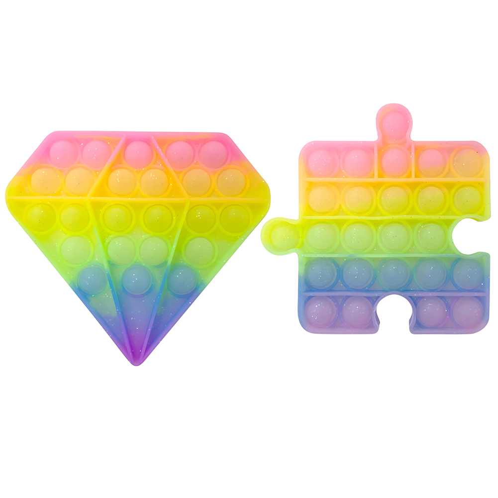 

Rainbow Glitter Push Bubble Sensory Autism Children Adult Anti Stress Toy, 501 Original
