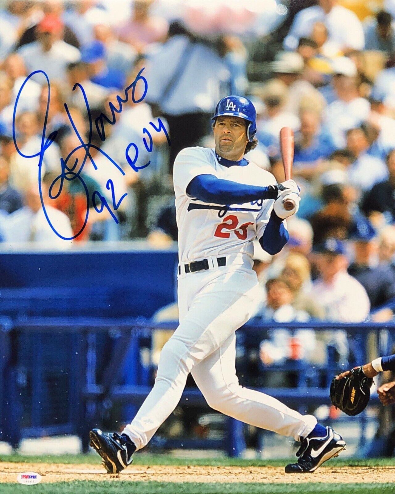 Eric Karros Signed Los Angeles Dodgers Baseball 16x20 Photo Poster painting  92 ROY