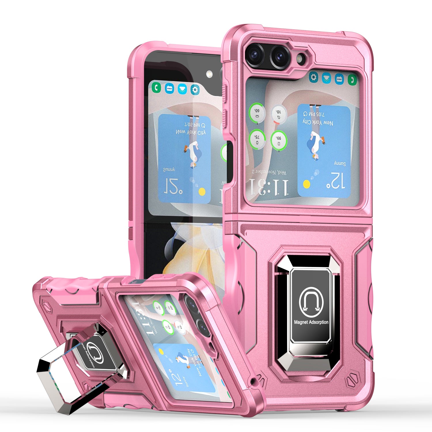 TitanGuard Z Flip 6. 5. 4. 3 Defender Case Military-Grade with Magnetic Stand