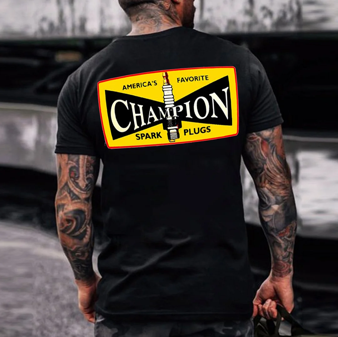 AMERICAN'S FAVORITE CHAMPION SPARK PLUGS Print Men's T-shirt