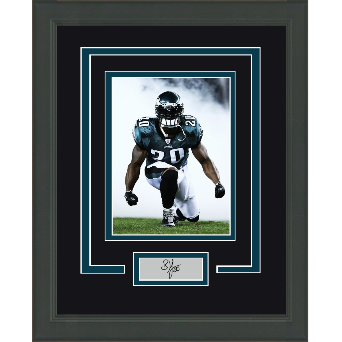 Framed Brian Dawkins Facsimile Laser Engraved Auto Philadelphia Eagles Photo Poster painting