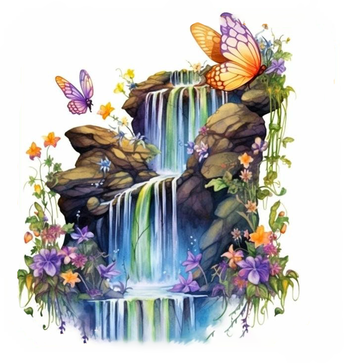 Full Round Drill Diamond Painting - Landscape Butterfly-40*40cm