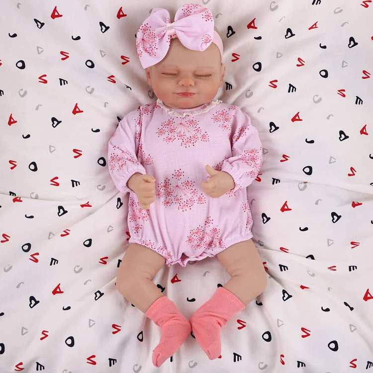 Babeside Realistic 17" Infant Truly Reborn Baby Doll Pink Dandelion Jumpsuit Girl Skylar