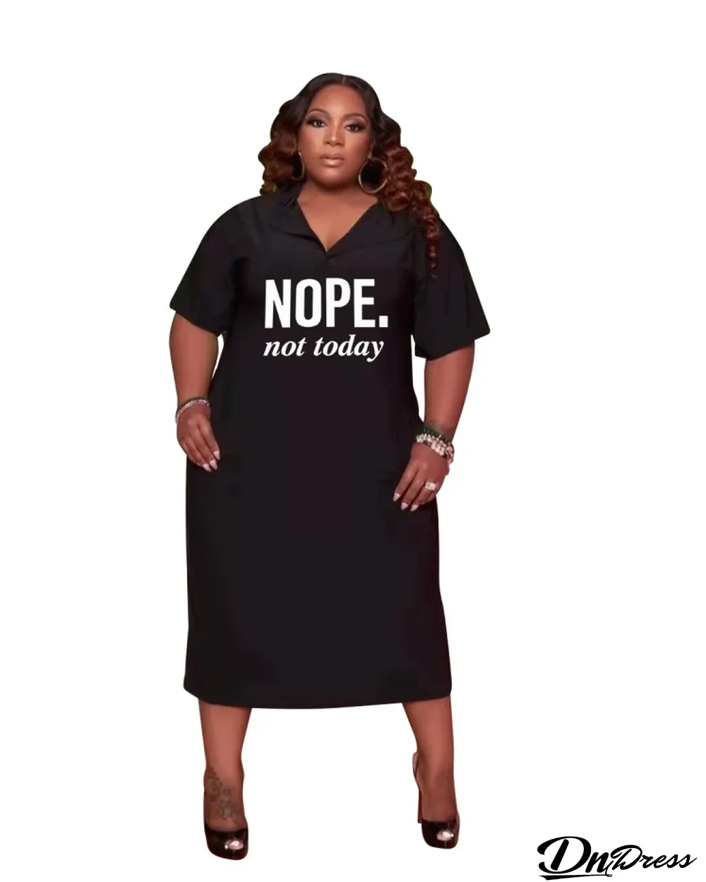 Plus Size Women clothes Solid Hooded Letter Print V Neck Short Sleeve Back Hollow Out Casual Long Dress