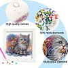 5D DIY Partial Special Shaped Drill Diamond Painting Kit Cat Decor With Frame Kit 18x18cm