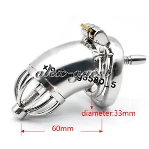 pornhint Pornhint Stainless Steel Male Chastity Device Sounds Spike S/L Chastity Cage