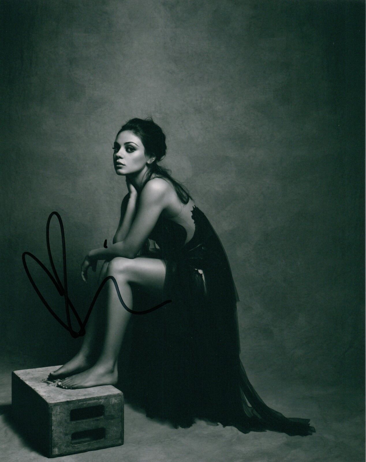 Mila Kunis Sexy In A Dress Actress B&W Signed 8x10 Autographed Photo Poster painting COA Proof