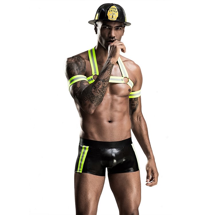 Male Firefighters Cosplay Sexy Underwear Adult Bars Play Uniforms 