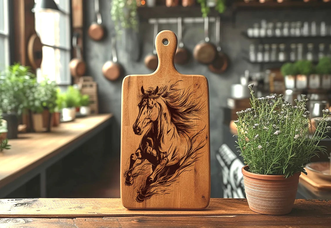 Horse Charcuterie, SVG, Chopping Board, Cutting Board, Kitchen Towel, Laser Engraved Files, Digital, Vector, Kitchen Decor