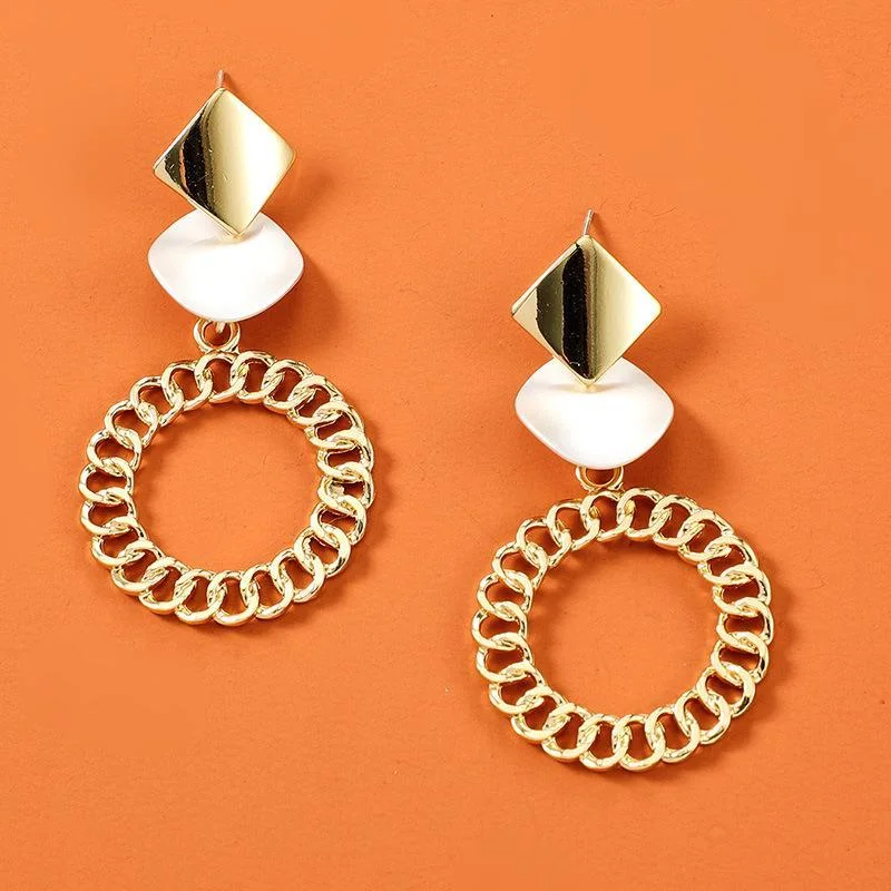 Women plus size clothing Simple Generous Metal Circle Earrings Wholesale Cheap Jewelry-Nordswear