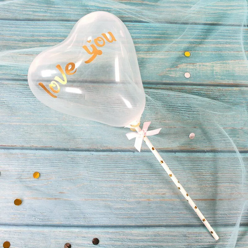 1 Set 5inch Confetti Balloon Cake Topper Decoration with Paper Straw Bow Baby Shower Favors Wedding Birthday Party Supplies