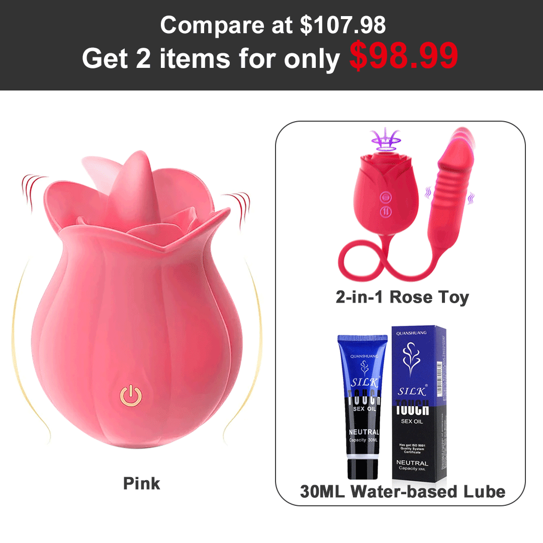10 Speeds Rose Vibrator With Tongue