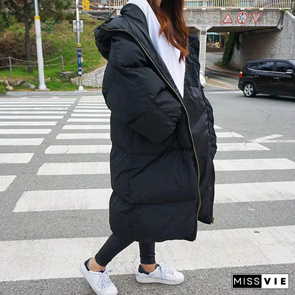 Oversize Coat Women Autumn Winter Jacket Women Parka Thick Long Down Cotton Coat Hooded Women And Men Couple Puffer Jacket C6636