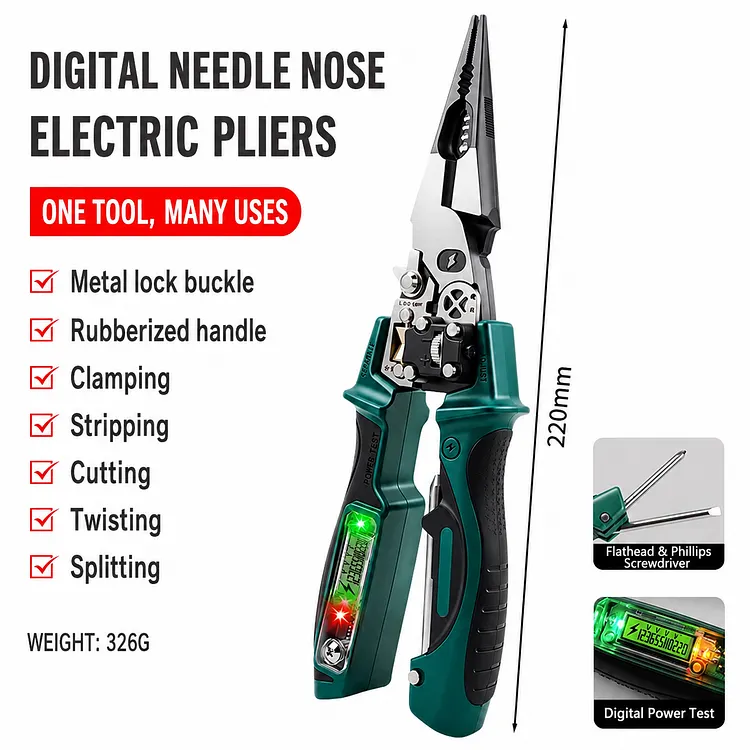 DIGITAL NEEDLE NOSE ELECTRIC PLIERS