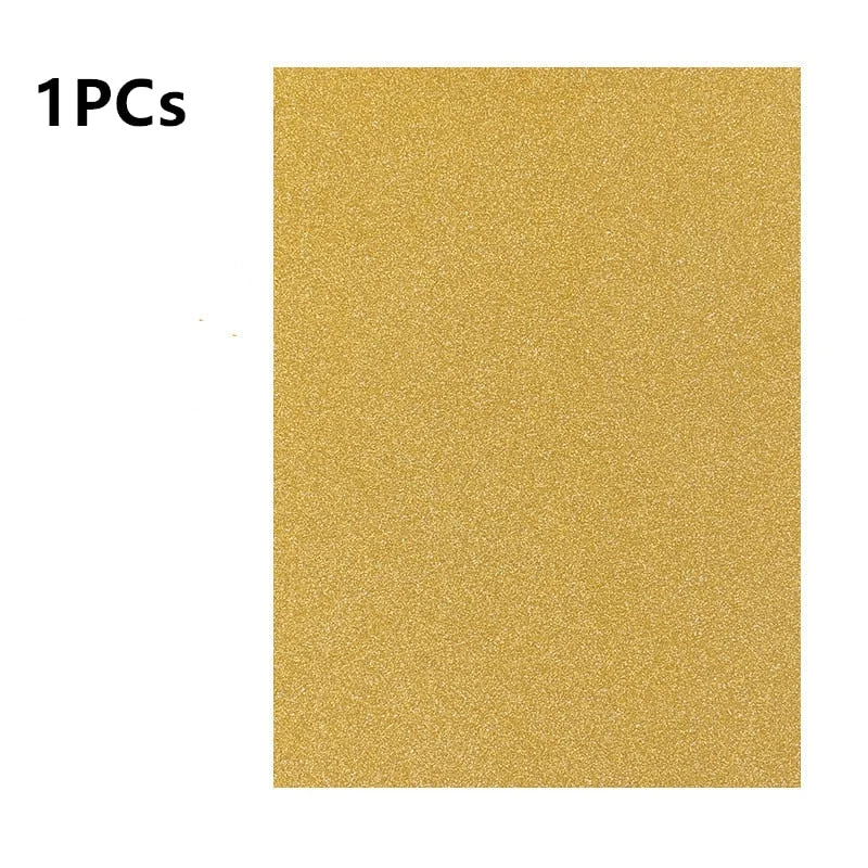 1/5PCs A4 Glitter Embossed Paper Colorful DIY Sewing Packaging Paper Card for Kindergarten Handmade Toys Bags Crafts Decoration