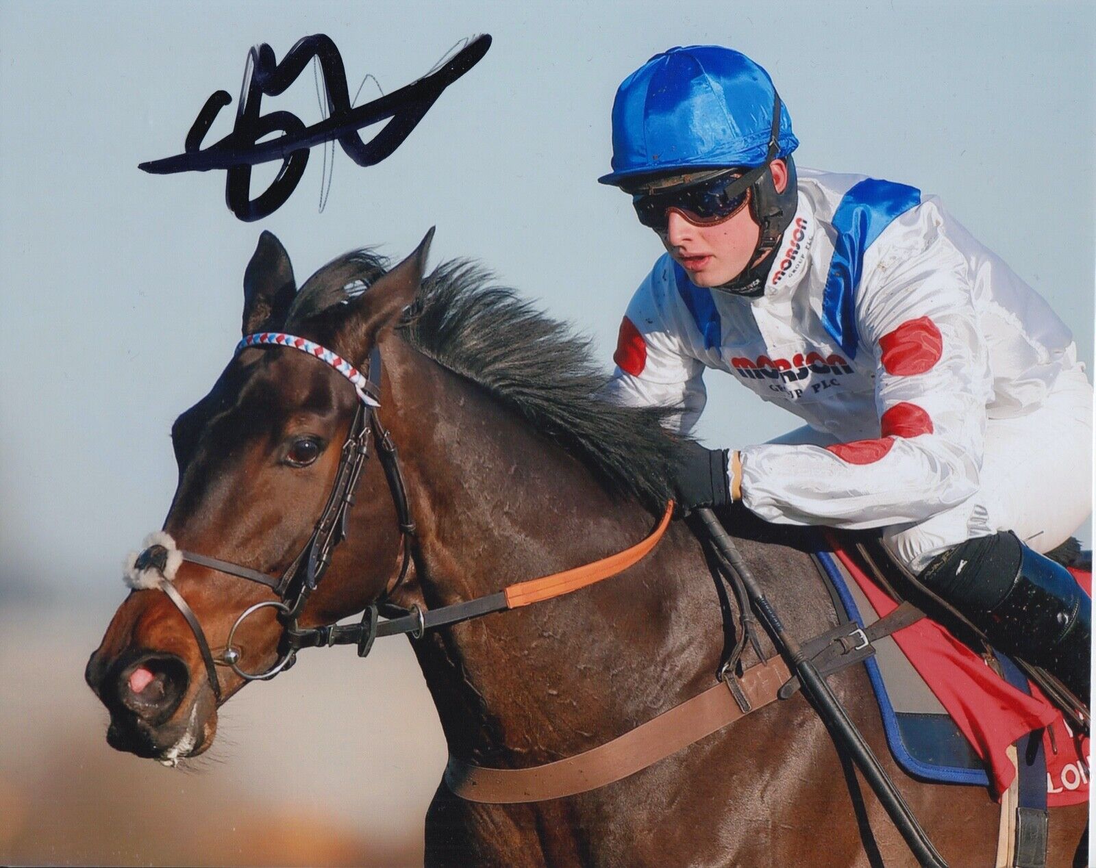 SEAN BOWEN HAND SIGNED 10X8 Photo Poster painting HORSE RACING AUTOGRAPH