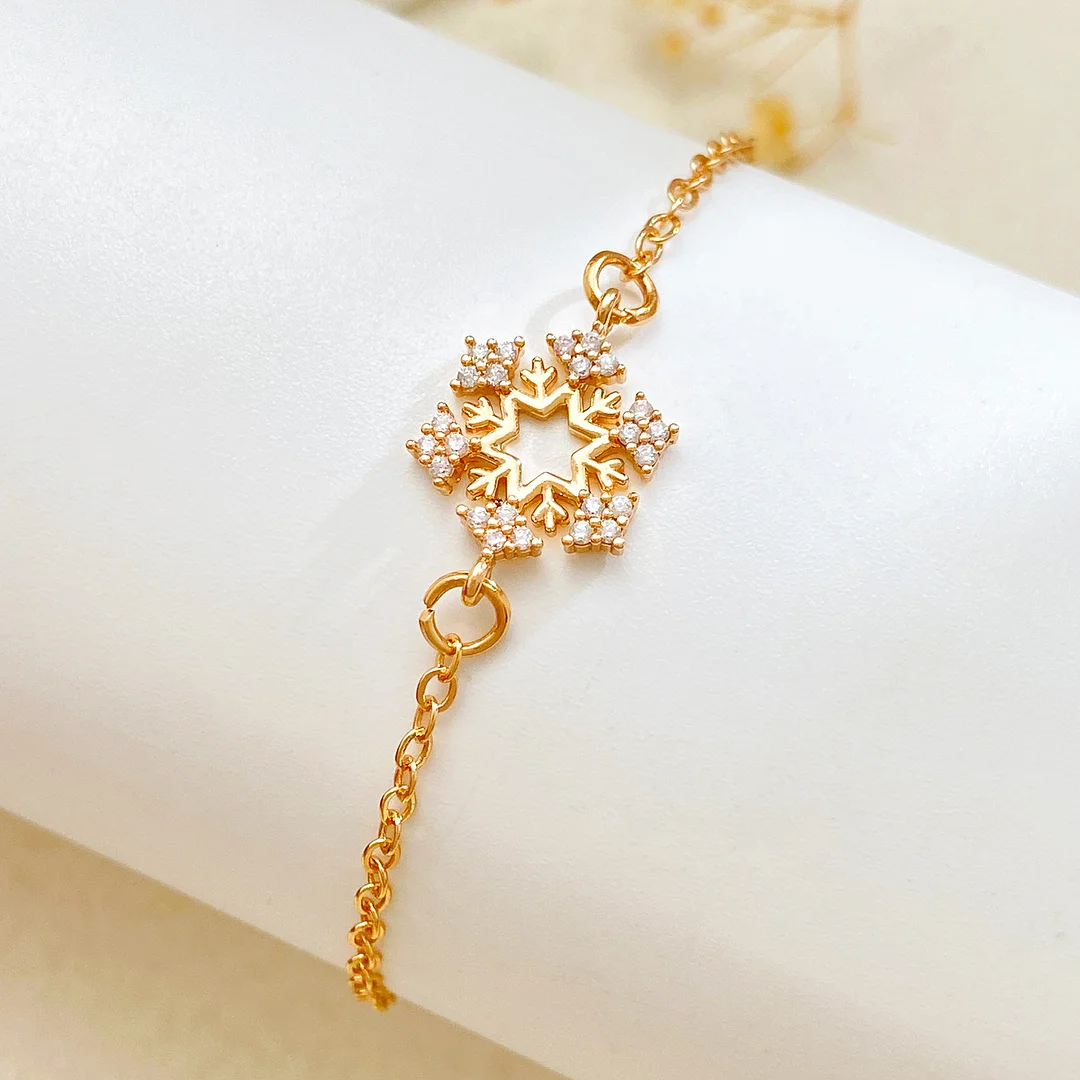 Snowflake Zirconia Gold-Plated Bracelet