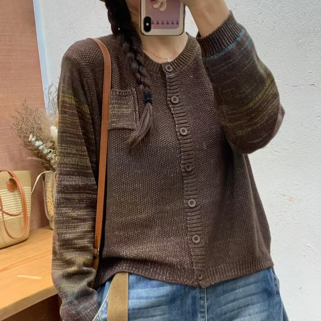 Chicfifth Sweater Women Winter Long Sleeve High Quality Autumn Vintage Top Knitted Cardigan