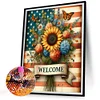 Diamond Painting -DIY Full Round Drill Union Jack Sunflower