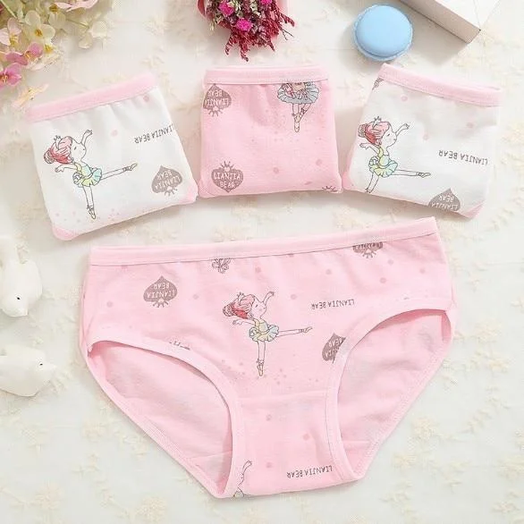 4Pcs Lot New Arrive Kids Underwear Cotton Baby Girl Panties Children's Briefs Cartoon Designs Shorts 2 To 10 Years ZL15