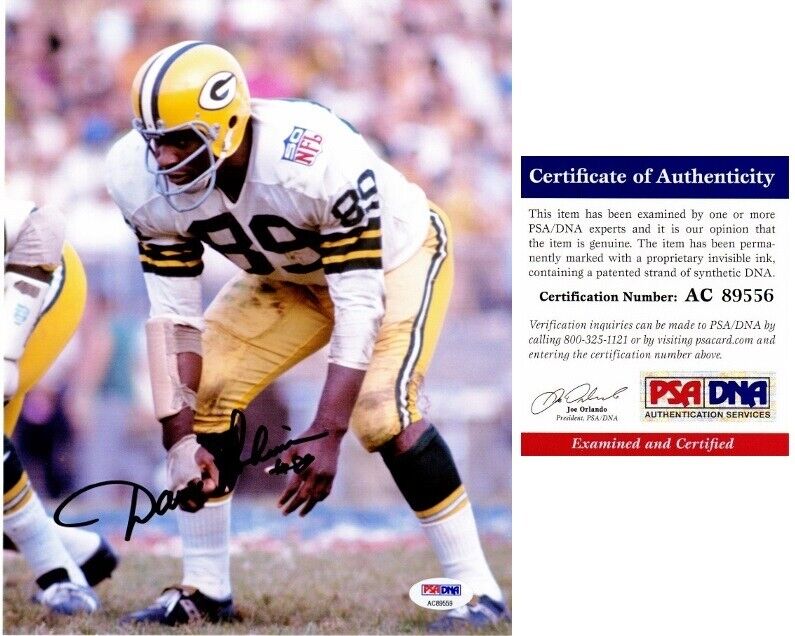 Dave Robinson Signed Green Bay Packers 8x10 Photo Poster painting - 2013 Hall of Fame + PSA/DNA