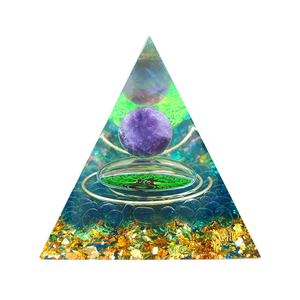 5cm Natural Stone Orgonite Pyramid Healing Crystals Orgone Energy Generator